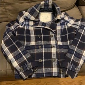Abercrombie & Fitch Double-Breasted Plaid Coat